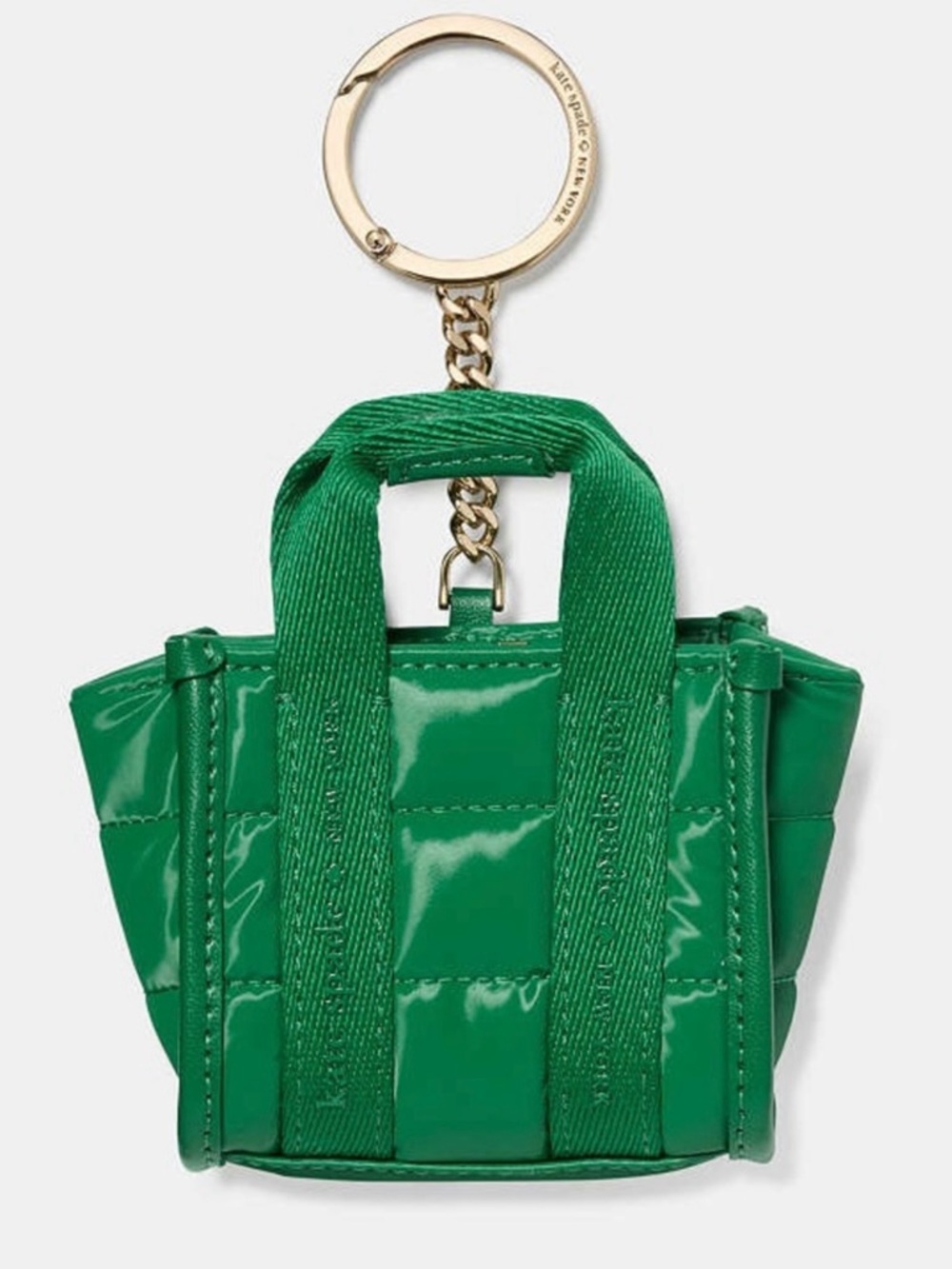 kate spade Green Patent Mini Tote Key Ring